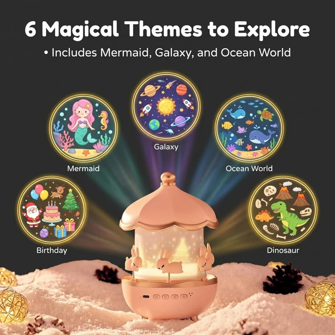 🦄 Dreamy Starry Sky Projector Night Light