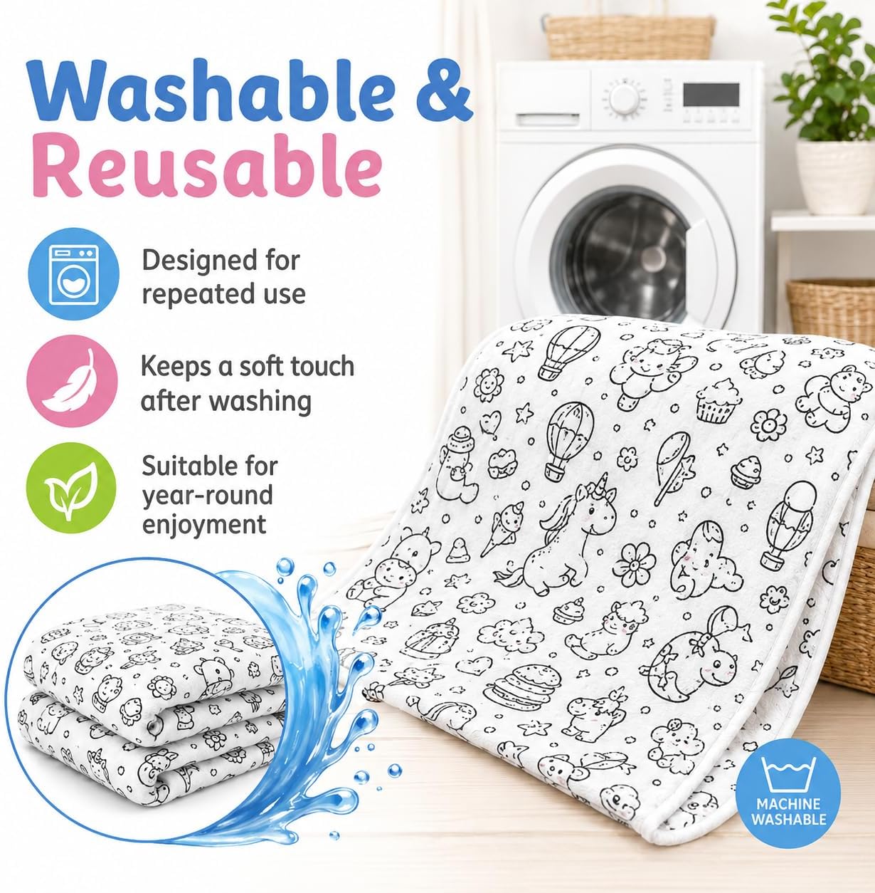 🎨 DIY Coloring Blanket – Create Your Own Cozy Masterpiece with Washable Markers