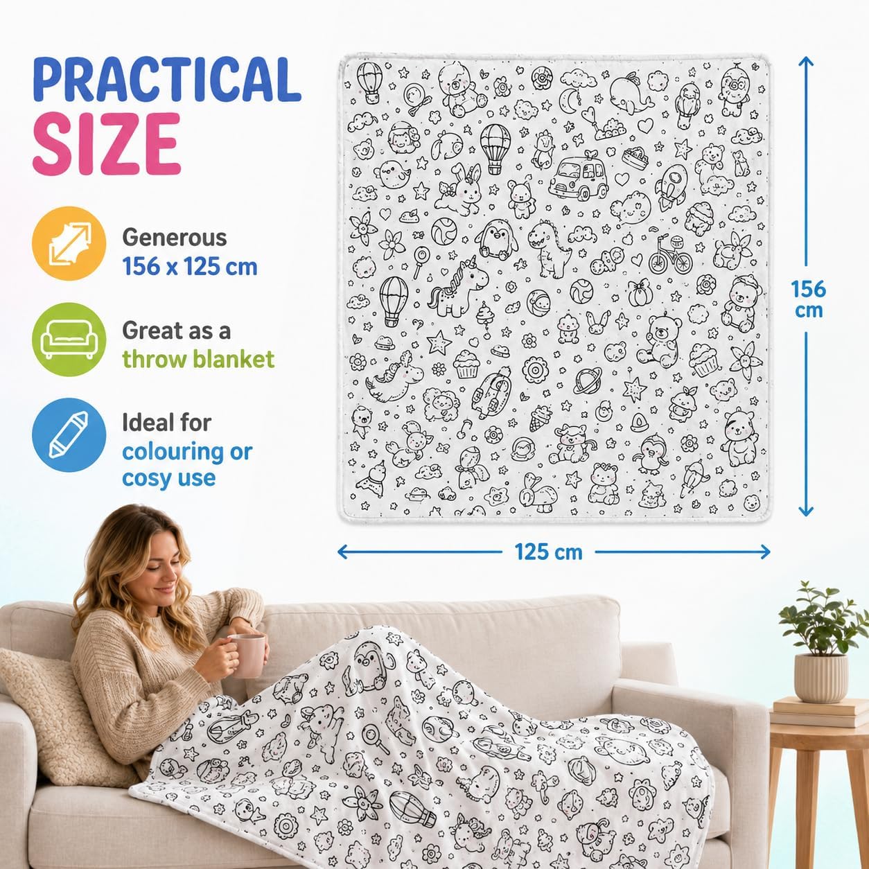 🎨 DIY Coloring Blanket – Create Your Own Cozy Masterpiece with Washable Markers