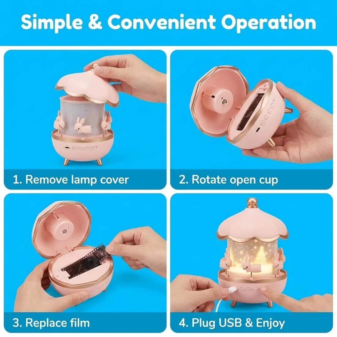 🦄 Dreamy Starry Sky Projector Night Light