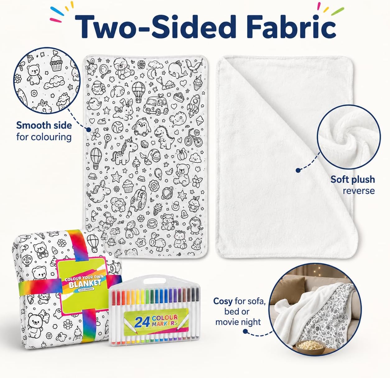 🎨 DIY Coloring Blanket – Create Your Own Cozy Masterpiece with Washable Markers
