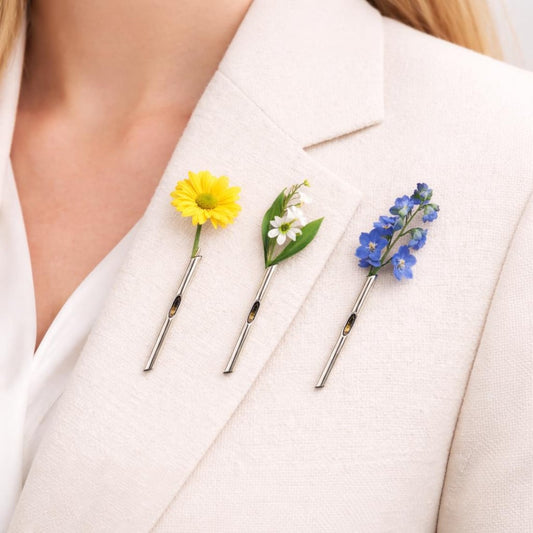 A Nature-Inspired Brooch - Every Petal Creates a New Look, Minimalist Flower Holder Brooch for Weddings & Daily Wear