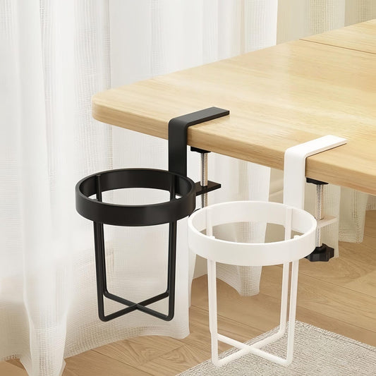 Desk-Edge Water Cup Holder for Computer Desks, Office Desks, and Dorm Room Desks—Fixed Storage Cup Holder for Teacups and Water Cups